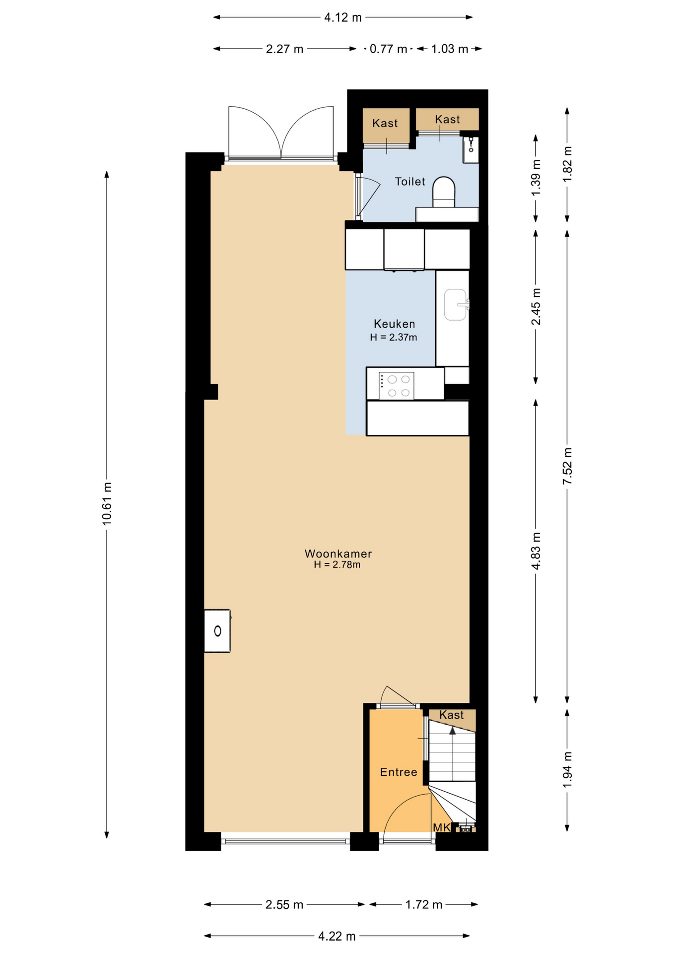 Begoniastraat 44 - 8012 DC - zwolle-plattegrond-1