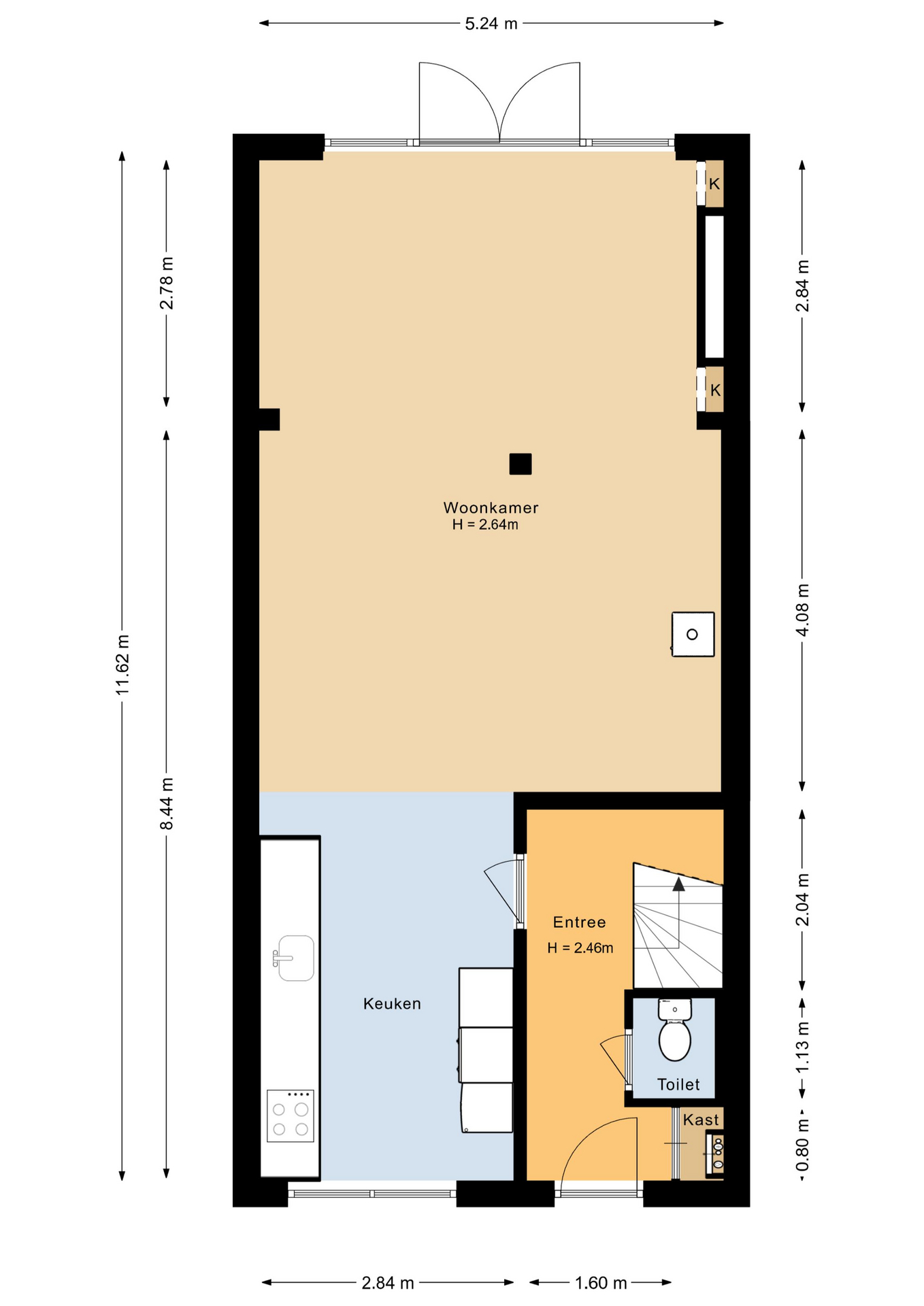 Punter 14 33 - 8242 DD - lelystad-plattegrond-1
