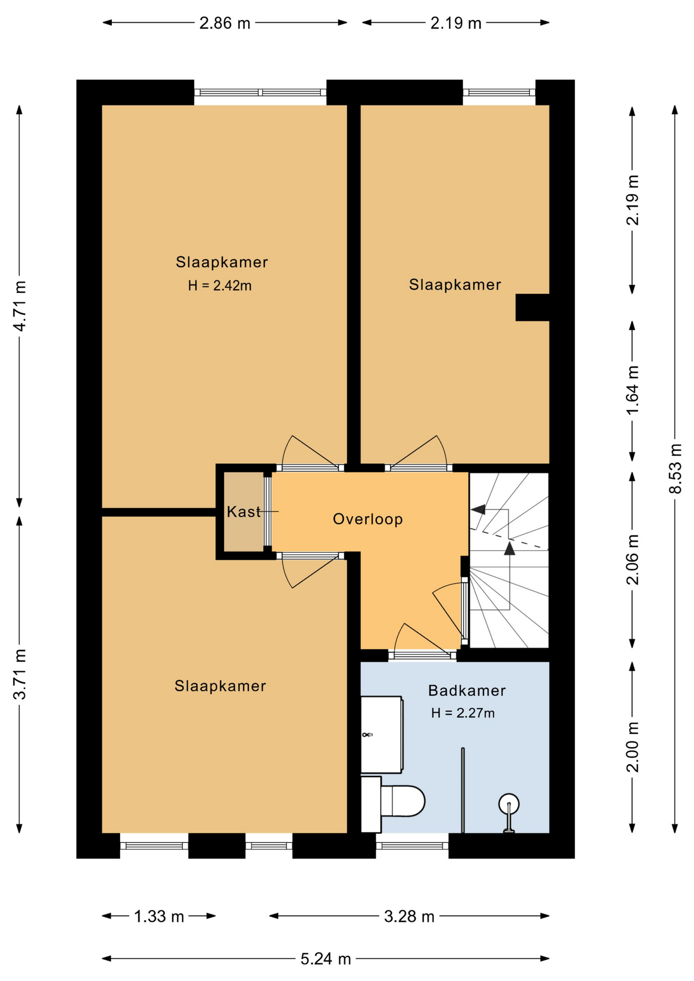 Punter 14 33 - 8242 DD - lelystad-plattegrond-2