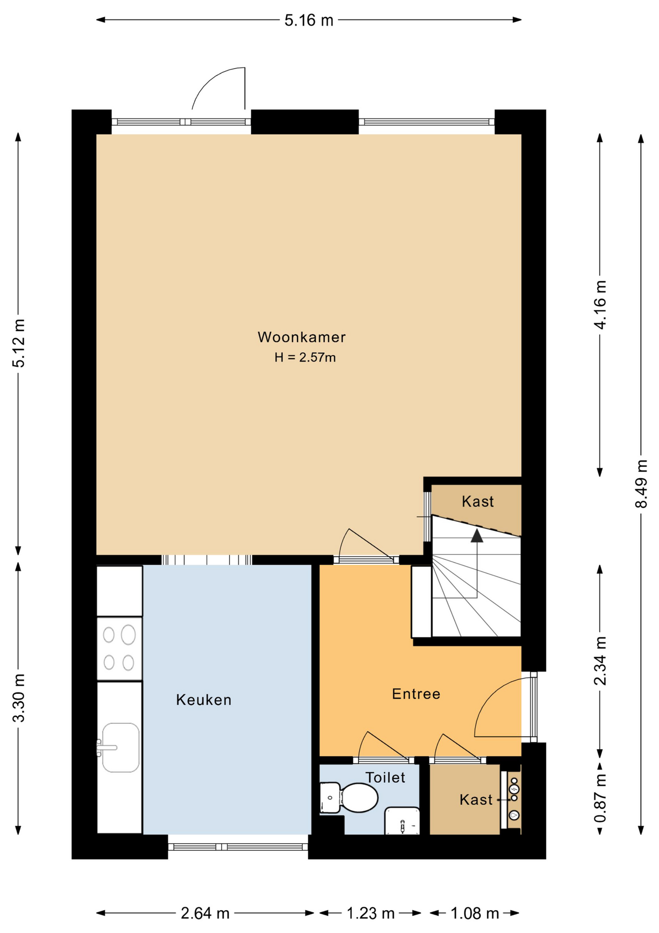 Punter 27 2 - 8242 ED - lelystad-plattegrond-1