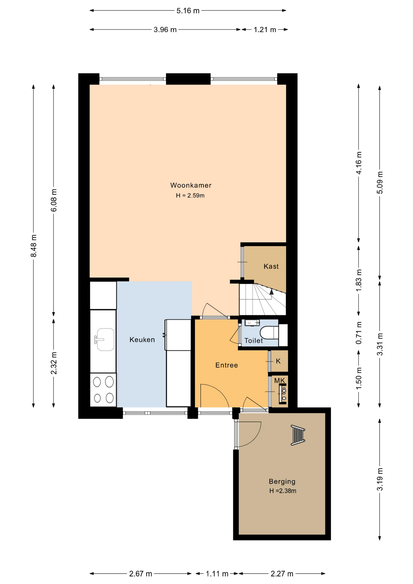 Schouw 48 64 - 8232 BC - lelystad-plattegrond-1