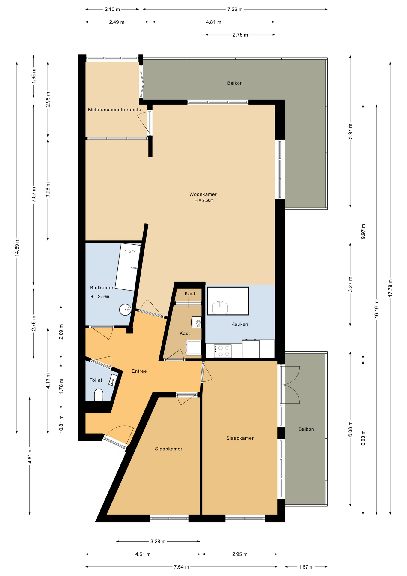 Zuiderzee op zuid 67 - 8256 SR - biddinghuizen-plattegrond-1